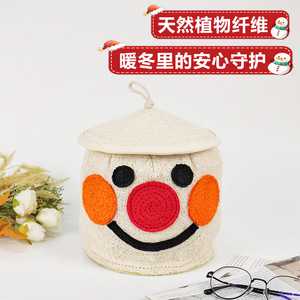 Cesta de almacenamiento con forma de muñeco de nieve, redonda, tejida a mano, para juguetes, cosméticos, organizador de aperitivos - Product Image 3