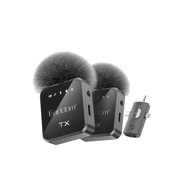Factory F11-2 Studio Professional Wireless Microphone-Light-weight Type-C for Smart Phones Video Recording & Live Streaming