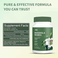 Suplemen Kapsul Ekstrak Rhodiola Rosea Label Pribadi OEM, Suplemen Herbal Vitamin Kelas Makanan