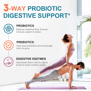 Complément Probiotique Premium Billion Support Enzymes Digestives pour Hommes et Femmes 60 Capsules Probiotiques - Product Image 4