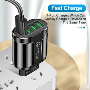 อะแดปเตอร์ชาร์จเร็วแบบติดผนัง 4 พอร์ต USB คุณภาพสูง พร้อมอะแดปเตอร์ชาร์จโทรศัพท์แบบเร็ว สำหรับใช้กับเดสก์ท็อป - Product Image 3
