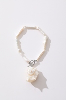 Bracelet de charme en perles baroques naturelles et coquillages, avec perles d'eau douce de qualité AAAAA, certifié CE ASTM REACH