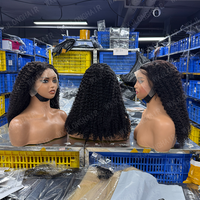 Perruques en cheveux humains vierges vietnamiens HD frontales afro crépus bouclés, pré-épilées, cheveux bruts, densité 250%, longues, pour femmes noires, vente en gros