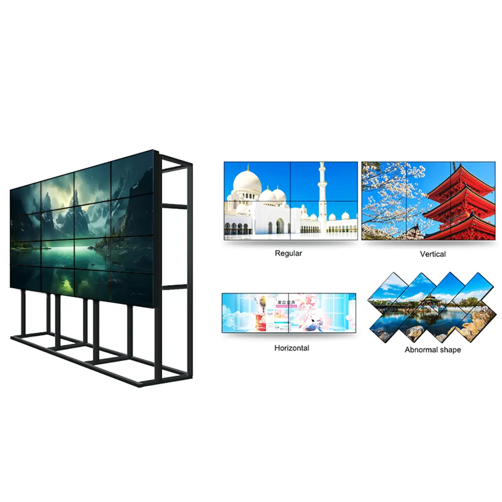 55 Inch Ultra Smalle Bezel Lcd Video Muur Reclame Spelers Splitsen Scherm Video Muur Kiosk Touch Screen Billboards En Paneel