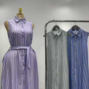 Robe d'été <span class=keywords><strong>de</strong></span> haute qualité pour femmes, à manches courtes, à rayures imprimées, style africain, <span class=keywords><strong>grande</strong></span> <span class=keywords><strong>taille</strong></span>, élégante et digne, vêtements musulmans - Product Image 3