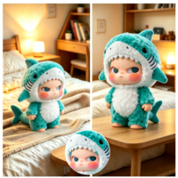 Peluche Requin Personnalisée Mignonne en Mousse Remplie de Coton 11-30cm – Décoration de Chambre Bébé, Jouet en Peluche