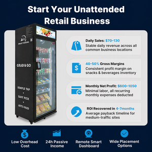 Distributeur automatique intelligent à écran tactile pour snacks et boissons, système de paiement commercial sans espèces par <span class=keywords><strong>carte</strong></span> de crédit, avec refroidisseur intelligent IA - Product Image 2