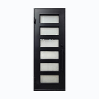 Porte d'entrée principale en fer de style moderne en verre inoxydable avec filet en fibre de verre pour l'extérieur de la villa.