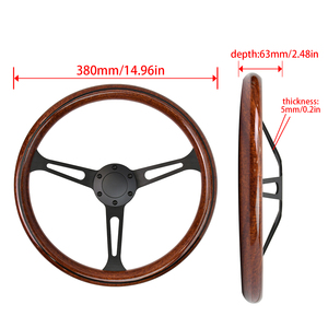 Volant de voiture classique rétro en ABS de haute qualité Leaders 380MM, grain de bois universel - Product Image 2