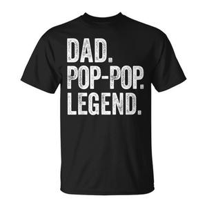 T-shirt à motif graphique audacieux et vieilli Dad Pop Pop Legend pour homme, vêtement décontracté - Product Image 1