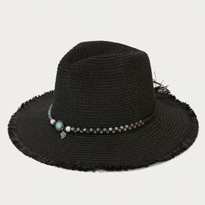 New Hawaiian Vacation Sun Lady Hipster <b>Hat</b> Straw Retro Suntan Panama Breathable Straw Sun <b>Hats</b> - Product Image 2