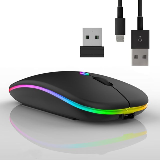 CE ROHS Backlight Rgb Ergonomic Wireless Mouse Rechargeable  bluetooth Mouse for macbook apple