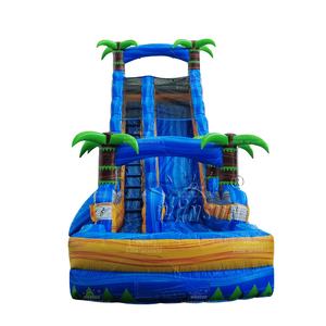 WINSUN USA Entrepôt aux États-Unis Prêt à Expédier Toboggan Aquatique Gonflable Commercial en PVC Bleu Tropical Personnalisé avec Piscine - Product Image 1