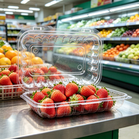 Boîte à emporter transparente personnalisée YANGRUI, emballage pour fruits en plastique transparent, 9x6 pouces, boîte à clapet pour aliments à emporter