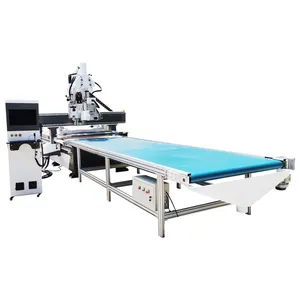 Máquina de roteador cnc para madeira, lâmina de serra personalizada com trocador automático de ferramentas, roteador atc cnc de carga e descarga automática