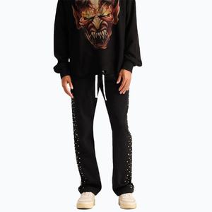 กางเกงวอร์มทรงตรงผ้าคอตตอนหนานุ่มพร้อมเชือกผูกเอว พิมพ์ลายโลโก้ สำหรับผู้ชาย - Product Image 2