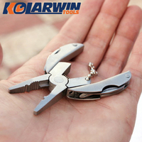 KolarwinCamping outils Portable extérieur Mini outils multifonctions outil de poche porte-clés pince couteau tournevis porte-clés