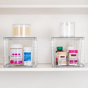 Detachable Plastic Acrylic Bathroom Makeup Doll Display <b>Box</b> Organizer Bin Clear <b>Storage</b> Drawer - Product Image 5