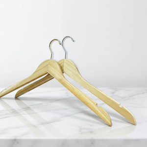 Premium <b>Wooden</b> Hanger Sustainable Garment Organizer Luxury <b>Wardrobe</b> Garage Apparel Display Space Saving Custom Logo <b>Single</b> - Product Image 1