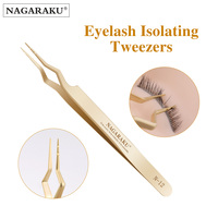 Pinces à épiler NAGARAKU pour isolation des cils, pointe en fibre de précision, outil de maquillage antidérapant avec grille