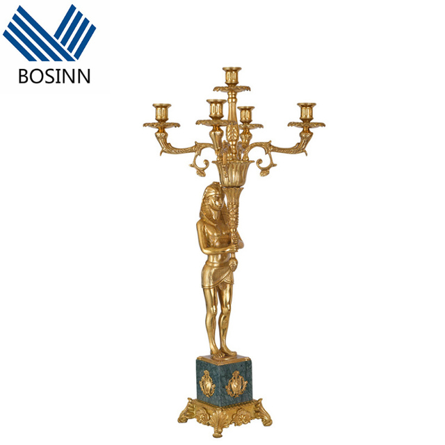 Dewaxed Copper Pharaoh Statue Light Decorations Hotel Palace Floor Lights Flickering Rod Sceptre Floor Lamp