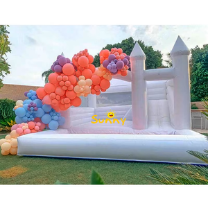Château gonflable blanc pour mariage, fête en plein air, enfants et adultes, château gonflable pour mariage, toboggan combiné avec <span class=keywords><strong>ballon</strong></span> - Product Image 1