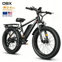 Vélo électrique de ville et de montagne OBX US Stock avec suspension avant, moteur sans balais, batterie au lithium 15AH pour adultes