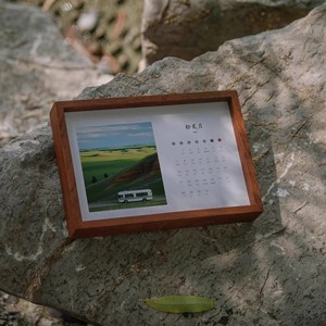 2026 Wooden Desk <b>Calendar</b> Frame, Custom Photo Frame, Solid Wood Monthly <b>Calendar</b>, Celebrity DIY <b>Calendar</b>, Graduation 3D Photo - Product Image 2