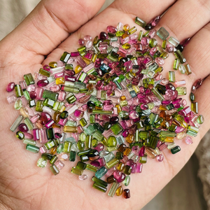 Pierre précieuse naturelle multi-tourmaline facettée, pierre de naissance d'octobre, taille ovale, effet de jeu de couleurs, prix de gros - Product Image 3