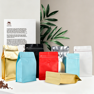 <span class=keywords><strong>Bolsa</strong></span> de Café Negra Mate de 12oz con Válvula Unidireccional, Impresión Personalizada, 100g 250g 500g 1000g, Impresión Personalizada al por Mayor, MOQ 500 Unidades - Product Image 1