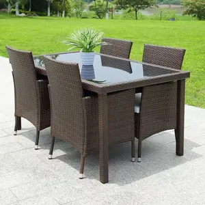 Customize Outdoor Rattan Table And Chair Combination Outdoor Balcony Villa Garden Leisure Sofa Garden Rattan Furniture