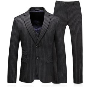 Trajes <span class=keywords><strong>De</strong></span> <span class=keywords><strong>Hombre</strong></span> A rayas Conjunto <span class=keywords><strong>de</strong></span> 3 piezas Trajes <span class=keywords><strong>de</strong></span> <span class=keywords><strong>hombre</strong></span> <span class=keywords><strong>de</strong></span> doble botonadura <span class=keywords><strong>para</strong></span> <span class=keywords><strong>boda</strong></span> Conjunto <span class=keywords><strong>de</strong></span> trajes <span class=keywords><strong>de</strong></span> jogging <span class=keywords><strong>de</strong></span> <span class=keywords><strong>hombre</strong></span> <span class=keywords><strong>de</strong></span> <span class=keywords><strong>color</strong></span> negro - Product Image 2