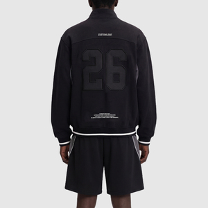 Tuta Sportiva da Uomo con Strisce Riflettenti Stile Designer, Zip, Vestibilità Ampia e Oversize, Giacca con Collo Alto e Pantaloncini Coordinati - Product Image 2