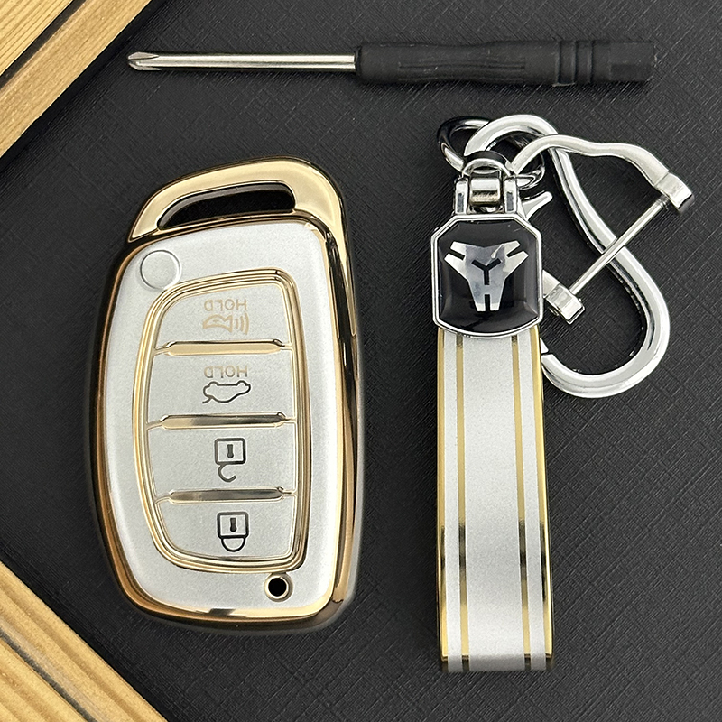 Tapa de botón Type-C 3A + Llavero de TPU - Dorado