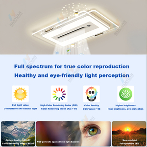 <span class=keywords><strong>Ventilateur</strong></span> de plafond moderne sans pales avec lumière pour salon, ions négatifs, spectre complet, commande intelligente - Product Image 3