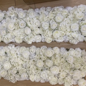 Parete floreale 8*8 ft Roll Up Wedding Decor pannello per composizioni floreali sfondo da parete con fiori di rosa bianca - Product Image 5