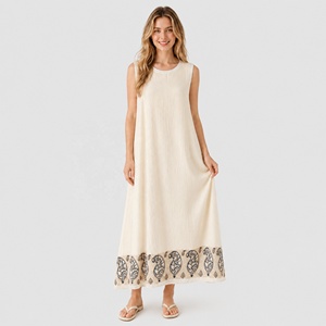 Robe longue <span class=keywords><strong>bohème</strong></span> en viscose sans manches avec imprimé paisley, robe d'été décontractée pour la plage, pour femmes - Product Image 2