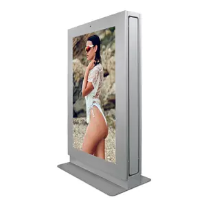 Напольная напольная подставка 32 43 46 дюймов, наружный емкостный Totem IP65, водонепроницаемый ЖК-экран для наружной рекламы, цифровой дисплей
