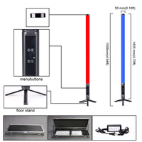 8 tubes LED 3D à pixels verticaux sans fil DMX512 RGB à piles pour Noël, éclairage de scène à 360 degrés