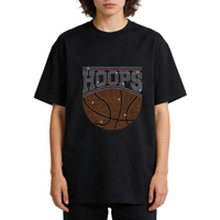 Transfert thermique personnalisé Bling pour T-shirts : motif strass basketball