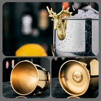 Seau à glace en acier inoxydable de qualité supérieure, épaissi, pour champagne, bière, vodka, idéal pour les bars, restaurants et tables de dîner occidentales