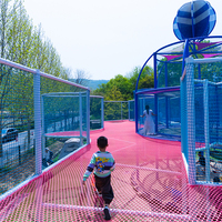 Equipo de Juego Infantil Personalizado para Exteriores, sin Motor, Estructura de Juego de Aventura Comercial con Toldo para Parques y Resorts