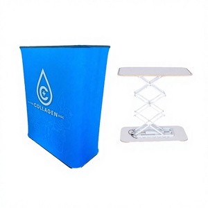 Earth TSC02 Aluminum Eco-Friendly Rectangle <b>Foldable</b> Trade Show Display Table & Pop up Counter <b>Desk</b> with LED Light - Product Image 2
