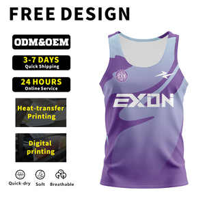 EXON Digital Print Sun Block Quick Dry hardloopshirt, mouwloos, ademend topje voor buitensporten, marathon, joggen, training - Product Image 4