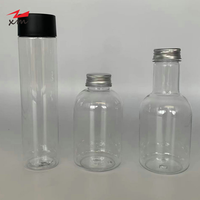 Bouteille de jus en PET en forme d'ours 3D mignonne, 100 ml, 500 ml, qualité alimentaire, sans BPA, transparente, avec couvercle en aluminium, anti-fuite, vente en gros