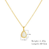 Collier pendentif larme minimaliste en argent sterling 925 Collier goutte d'eau opale plaqué or pour femme