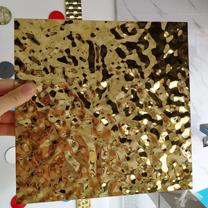 Panneau mural 3D décoratif doré 8K, feuille à effet d'ondulation, acier inoxydable miroir doré 304 316, étanche, pour usage scolaire et hôtelier - Product Image 6