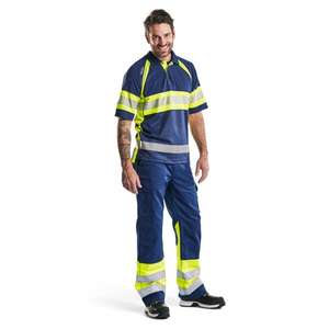 BLAKLADER - 333810518933L Polo UV haute visibilité niveau 1 Bleu marine/jaune-EAN 7330509500880 HI-VIS WORKWEAR - Product Image 3