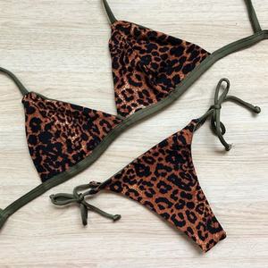 Maillot de bain deux pièces uni à bretelles spaghetti, coupe haute, avec armatures, pour femme, imprimé à pois, logo frontal – Les meilleurs maillots de bain pour 2025 - Product Image 1