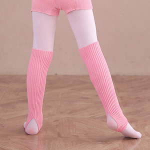 Pink Ribbed Knit <b>Leg</b> <b>Warmers</b> for Girls Ballet Dance Warm Socks Over the Knee for Training and Stage - Product Image 4